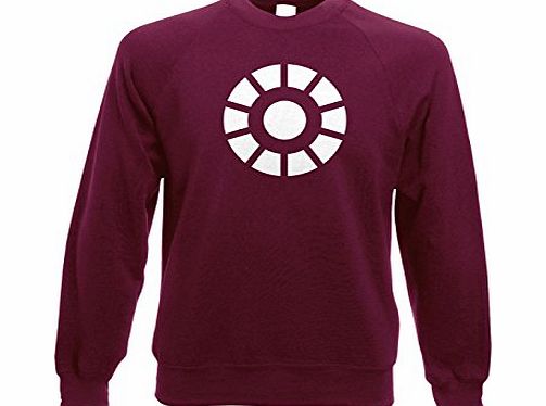 Tv And Film SweatShirts By Big Mouth Arc Reactor Sweatshirt - Tv Film Movie Sweatshirt - Burgundy Medium (40`` Chest)