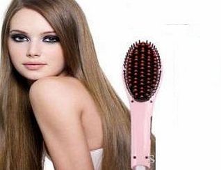 TweezeHer Electric Hair Straightening Brush, Ceramic, Styling Tool with LCD Digital Temperature Contol amp; Anion Hair Care