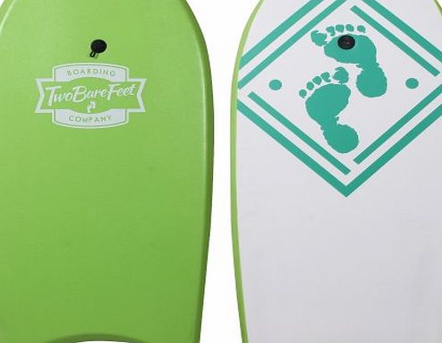 Two Bare Feet 42`` (106cm) Slick Board Bodyboard XPE   EVA Core Includes Wrist/Ankle Strap by Two Bare Feet (Green Diamonds)