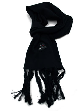 Two Stoned Black Ribbed Rush Scarf