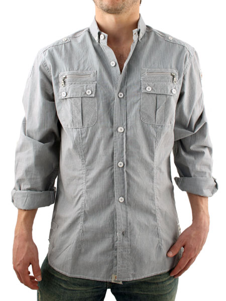 Two Stoned Grey Button Down Shirt