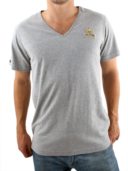 Grey Low V-Neck T-Shirt