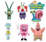 TY BEANIE CHARACTERS TY CHARACTER BEANIES~SPONGEBOB PINK PANTS /MR KRABS/GARY THE SNAIL/PLANKTO/PATRICK STAR /SQUIDWARD ~