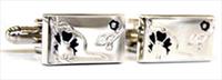 Tyler and Tyler Navy Rose Cufflinks by