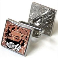 Tyler and Tyler Red Brick Gas Mask Marilyn Cufflinks