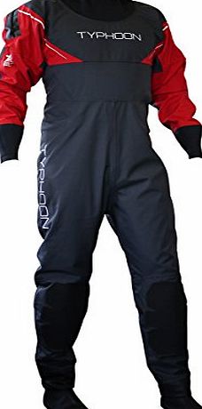 Typhoon 2016 Typhoon Hypercurve 3 B/Z Drysuit with Socks Black / Red 100143 Inc Fleece