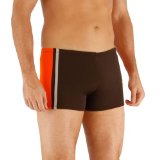 Speedo Endurance Plus Sports Aquashort Mens Swimming Trunks (Black/Orange 36`)