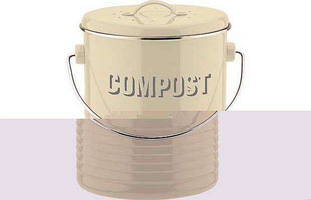Vintage Kitchen Compost Caddy - Cream
