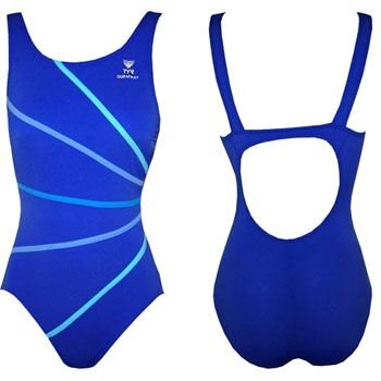 TYR Ladies High Neck Swimsuit With Piping