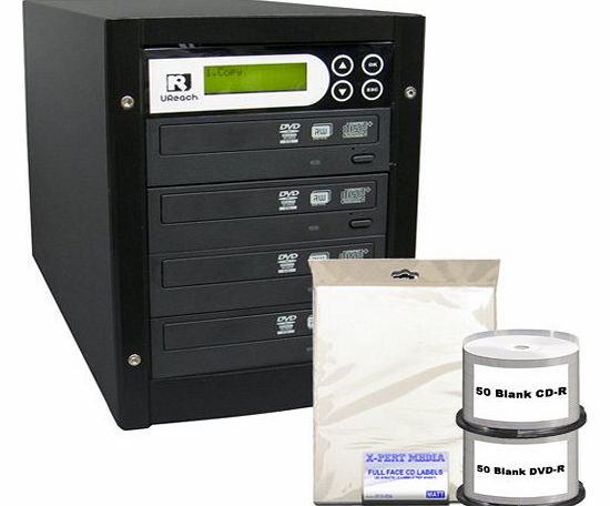 1-3 CD DVD Duplicator Tower bundle (with pod cdr,pod dvd-r, and labels) by Riviera Multimedia