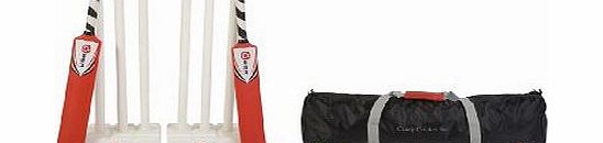 Crazy Cricket Set - Great Outdoor Family Kwik Cricket Set. A full set of plastic cricket equipment. Includes; two cricket bats, one size 3, one size 5, two sets of stumps and bails, two windball crick
