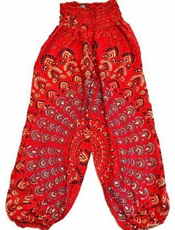 BAGGY MANDALA TROUSERS by uberdelic (6, 8, 10, 12, 14) (Red)