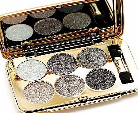 Ucanbe 6 Color Diamon Flash Shimmer Glittering Eyeshadow Palette Dramatic Eye Makeup Kit,No.5