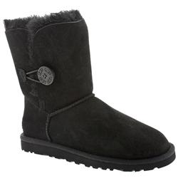 Ugg Female Bailey Button Suede Upper Casual in Black, Stone, Tan