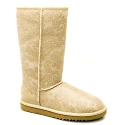 Ugg Female Classic Tall Baroque Suede Upper Casual in Stone