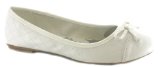 Platino `Katie` Quilted Fashion Ballerina Shoes - White - 7 UK