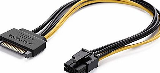 UGREEN Sata Power Cable, Ugreen Sata 15pin to 6pin PCI Express Card Female PCIE Graphics Video Card Power Cord