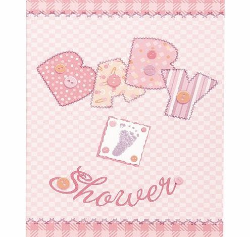Uk Baby Shower Co Baby Shower Baby Pink Stitching Invitation Cards - Pack of 8