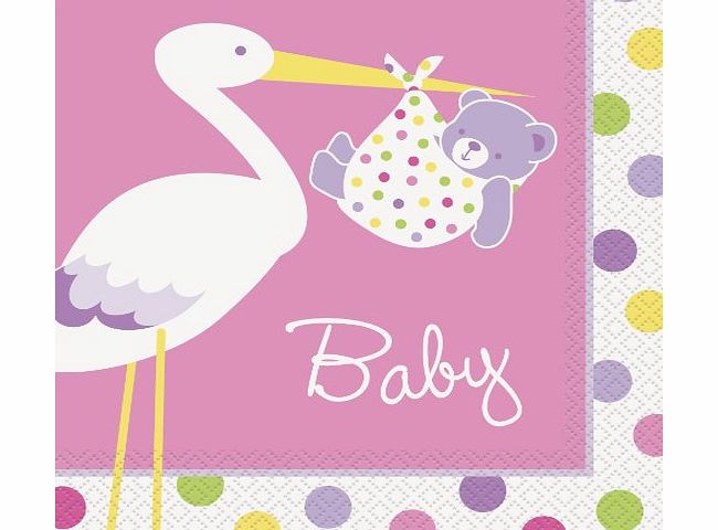 Uk Baby Shower Co Pink Baby Shower Napkins - Baby Girl