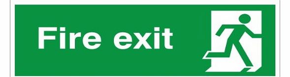 UK Fire Exit Signs Fire Exit Running Man Right Sign - 300x100mm Self Adhesive