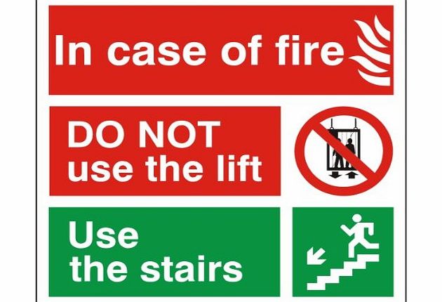 UK Fire Signs Incase of fire DO NOT use the lift Sign 150x150 Rigid Plastic