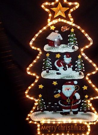 UK-Gardens Christmas Decorations - Rope Light Father Christmas Tree Indoor or Outdoor Santa Ropelight Home Decoration