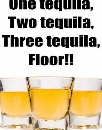 UK Joke Signs One tequila, two tequila, Three tequila, Floor !! JOKE Sign