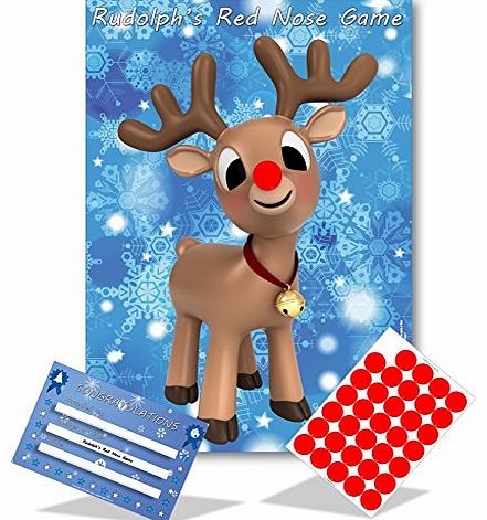 UK Party Games Christmas Family Game - RUDOLPHS RED NOSE- Family, Kids, Office Xmas Party Game - 35 player