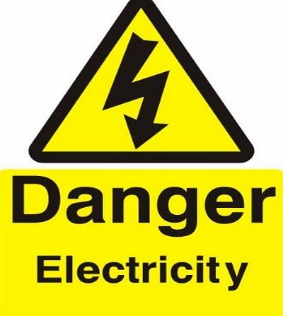 UK Warning Signs Danger electricity 150x200mm Rigid Plastic