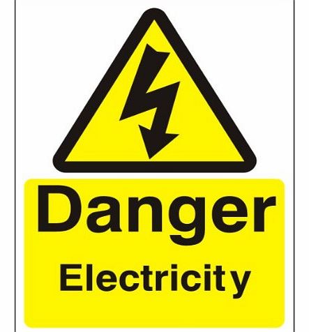 UK Warning Signs Danger electricity 150x200mm Self Adhesive