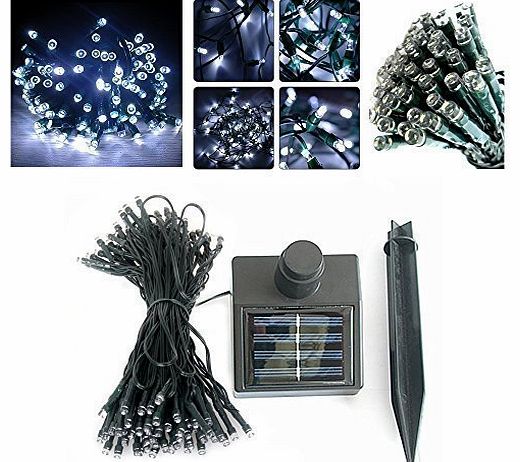 UKSOLAR 100 LED 50ft Christmas Fairy Lights Ideal String Lights for Parties, Gardens, Outdoors, Frozen Ice Season, White