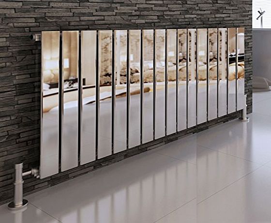 UKtapstores DESIGNER RADIATOR FLAT PANEL CHROME HORIZONTAL HEATER 600 X 1210