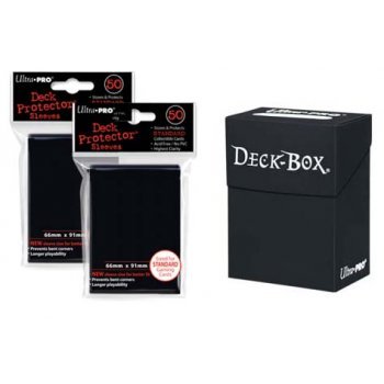 Ultra Pro Black Deck Box for Trading Cards and 100 Black Standard Size Sleeves