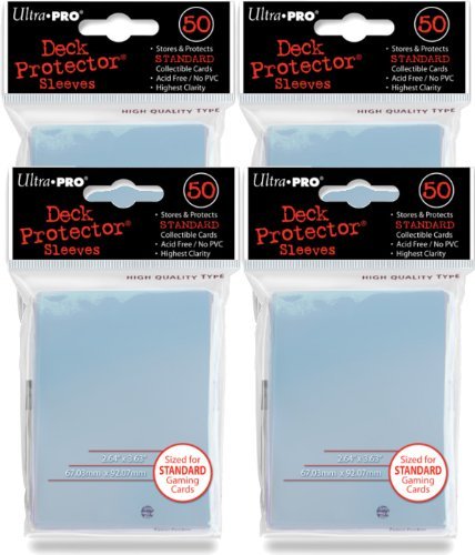 Ultra Pro DECK PROTECTORS - FOUR PACKS CLEAR (200 SLEEVES) ULTRA PRO SLEEVES