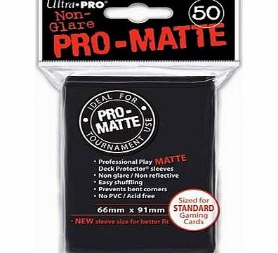 Ultra Pro Trading Card Sleeves - 50 Standard Sized Ultra Pro Black Pro-Matte Deck Protectors.