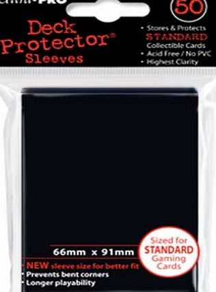 Ultra Pro Trading Card Sleeves - 50 Ultra Pro Black Deck Protectors Pokemon/MTG Sized. 66mm x 91mm.