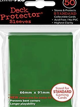 Trading Card Sleeves - 50 Ultra Pro Green Deck Protectors Pokemon/MTG Sized. 66mm x 91mm.