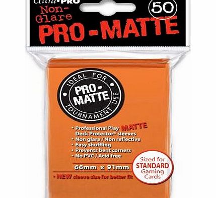 Ultra Pro Trading Card Sleeves - 50 Ultra Pro Orange Pro-Matte Deck Protectors