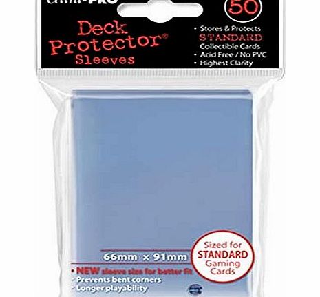 Ultra Pro Trading Card Sleeves - 50 Ultra Pro Standard Clear Deck Protectors Pokemon/MTG Sized. 66mm x 91mm.