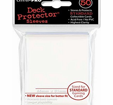 Ultra Pro Trading Card Sleeves - 50 Ultra Pro White Deck Protectors Pokemon/MTG Sized. 66mm x 91mm.