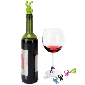 Umbra Drinking Buddy Wine Topper and Charms