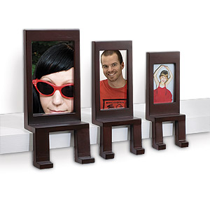 Three Espresso Shelfy Photo Frames