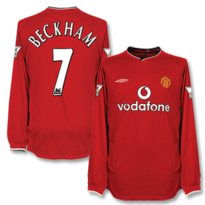 Umbro 00-02 Man Utd Home L/S Shirt   Beckham 7