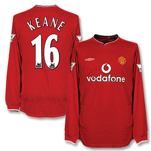 Umbro 00-02 Man Utd Home L/S Shirt   Keane 16
