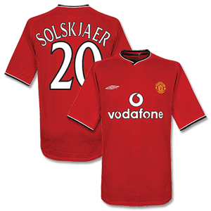 00-02 Man Utd Home Shirt + Solskjaer 20 (C/L