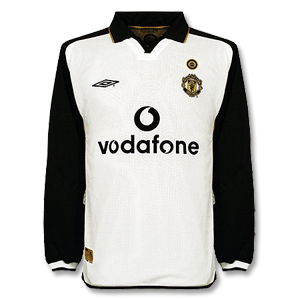 Umbro 01-02 Man Utd Centenary L/S Shirt - White - Players