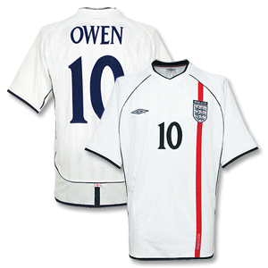 01-03 England Home shirt + No.10 Owen