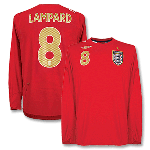 Umbro 06-08 England Away L/S Shirt   No.8 Lampard
