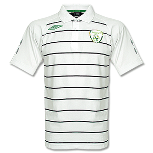 Umbro 08-09 Ireland TM Stripe Polo Shirt - White/Black