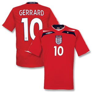 Umbro 08-10 England Away Shirt   Gerrard No.10